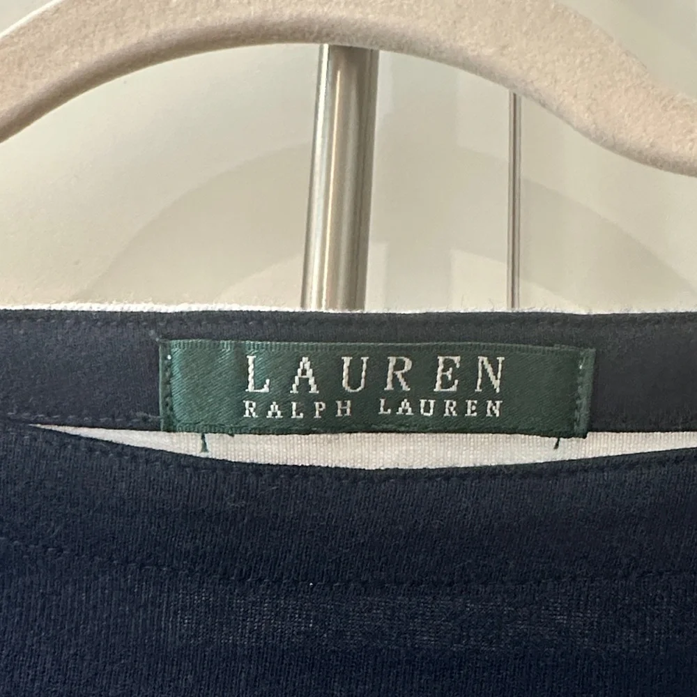 NWOT Lauren Ralph Lauren Navy and White Striped Long Sleeve Dress - Picture 2 of 6